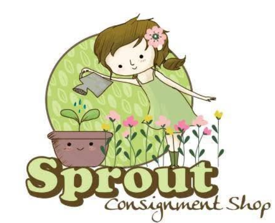 Sprout Consignment child watering a plant logo